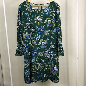 New, dark green and blue floral dress